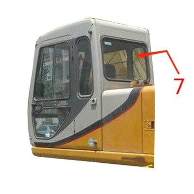 Kaca Jendela Kaca Depan Excavator Sisi Kanan Kaca Tempered