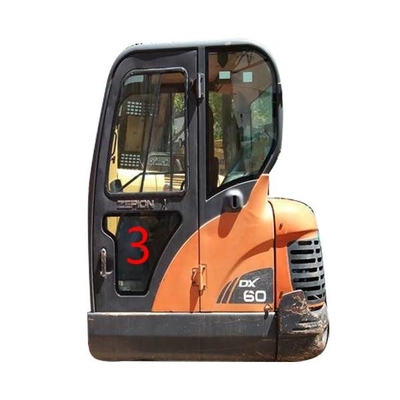 DOOSAN Mini Digger Glass Replacement RoHS Pintu Kiri Posisi Bawah NO.3