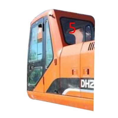 DH215-9 Kabin Excavator DOOSAN Kaca Tempered Penggantian Jendela Sisi Belakang