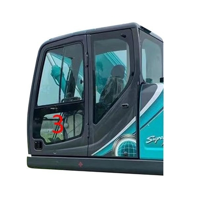 900mm KOBELCO Excavator Kaca Pintu Kiri Posisi Bawah Kaca Depan NO.3