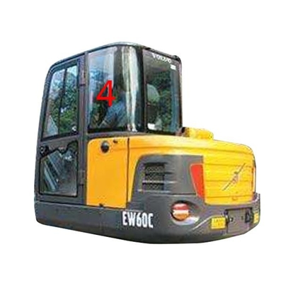 Putih EC60C VOLVO Kaca Depan Kaca Pintu Kiri Posisi Belakang No.4 Kaca Depan