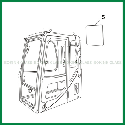 Bobcat Custom Kaca Depan Kaca BOKINH Excavator Posisi Sisi Belakang NO.5