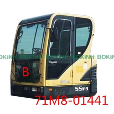 71M8-01441 HYUNDAI Kaca Depan Posisi Bawah B Jendela Kabin Excavator Tempered