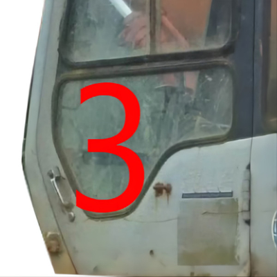 4457176 HITACHI Excavator Kaca Kabin Jendela Pintu Kiri Posisi Bawah Kaca Tempered NO.3