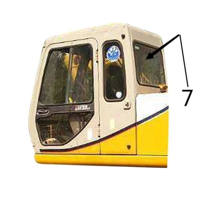 Kaca Jendela Kaca Depan Excavator Sisi Kanan Kaca Tempered