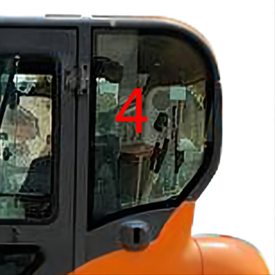 DX60-9 DX70 DOOSAN Kaca Pintu Kiri Posisi Belakang NO.4