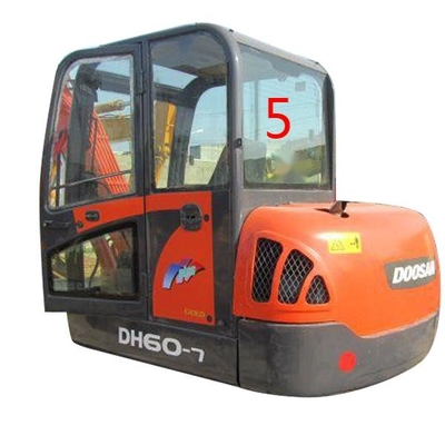 OEM DOOSAN Mesin Konstruksi Kaca Kabin Posisi Sisi Belakang NO.5