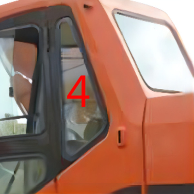 Kaca Tempered ISO Untuk Kaca Depan DOOSAN Posisi Belakang Pintu Kiri NO.4