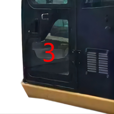 Kaca Kabin CATERPILLAR Tahan Bending Untuk Penggali Pintu Kiri OEM Posisi Bawah NO.3