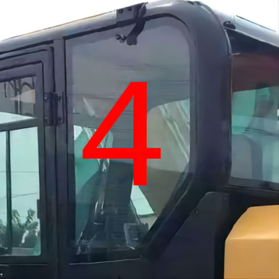CAT307E E307E Kaca Jendela Excavator CATERPILLAR Kabin Pintu Kiri Posisi Belakang NO.4