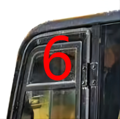 CATERPILLAR Mini Digger Glass Replacement Kaca Depan Tempered Pintu Kiri Posisi Atas NO.6