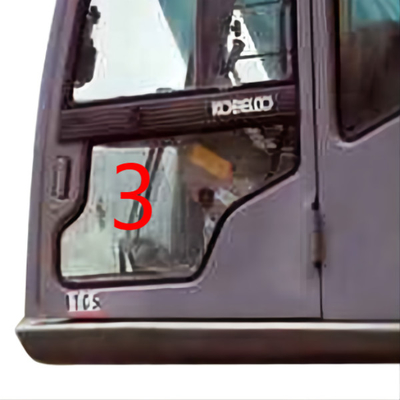 Pintu Kiri Posisi Bawah Kabin Excavator Kaca Tempered Posisi NO.3