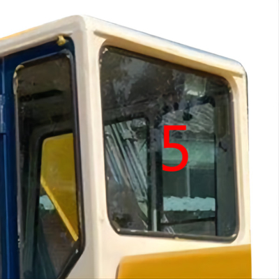 Kaca Excavator Kaca Kabin KOMATSU Tahan Bending Pengganti Jendela Sisi Belakang