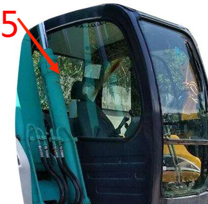Kaca Excavator KOBELCO Tahan Bengkok Posisi Sisi Belakang Hijau No.5