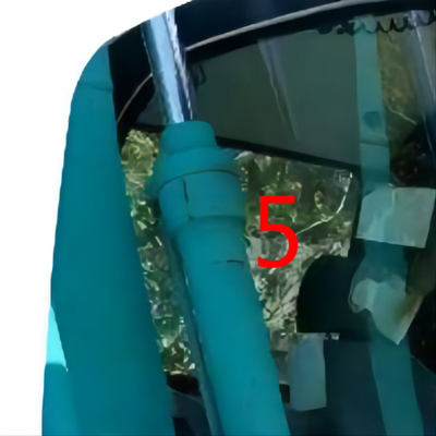 Kaca Excavator KOBELCO Tahan Bengkok Posisi Sisi Belakang Hijau No.5