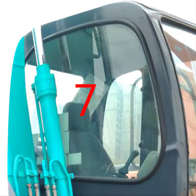 Sisi Kanan KOBELCO Kaca Depan Kustom Kaca Excavator Mini Hijau