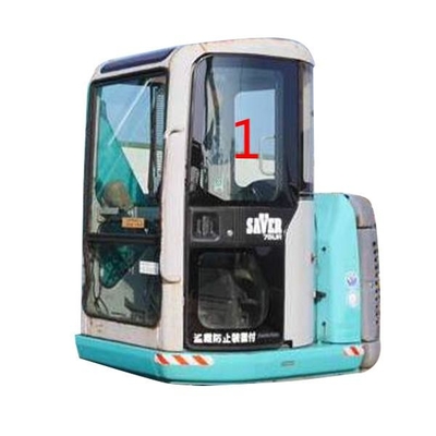 Kekuatan Dampak Tinggi Kaca Excavator KOBELCO Tebal 5mm Pintu Kiri Posisi Atas NO.1