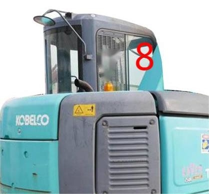 Kaca Kabin Excavator Tahan Suhu KOBELCO Posisi Sisi Kanan NO.8