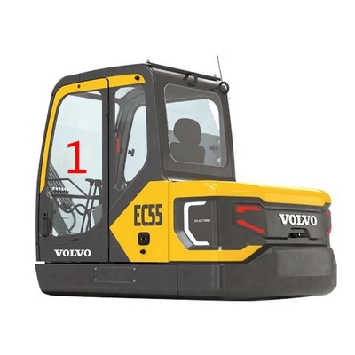 EC55 VOLVO Kaca Depan Kaca Pintu Kiri Posisi NO.1 Penggantian Jendela Penggali