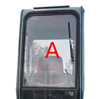 Kaca Excavator HITACHI Lebar 725mm Tempered Front Up Posisi A
