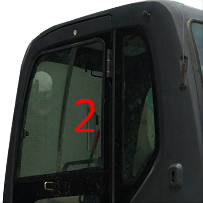 SK230-6 SK-6 SK-8 Penggantian Jendela Pintu Excavator Kiri Posisi Sisi Lurus No.2 Kaca Depan