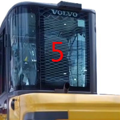 Green EW60C VOLVO Excavator Kaca Penggantian Sisi Belakang NO.5 FCC