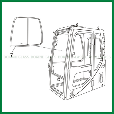 VOLVO CASE Kaca Kaca Depan Kustom KATO Penggantian Kaca Penggali Mini