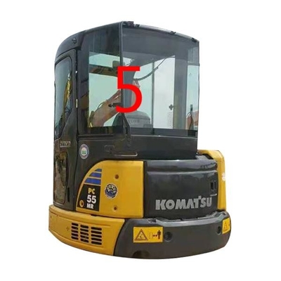 Kaca Depan PC55MR PC55 KOMATSU Penggantian Jendela Excavator RoHS Sisi Belakang NO.5