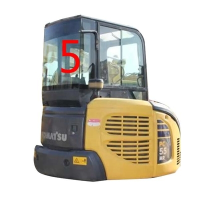 Kaca Depan PC55MR PC55 KOMATSU Penggantian Jendela Excavator RoHS Sisi Belakang NO.5
