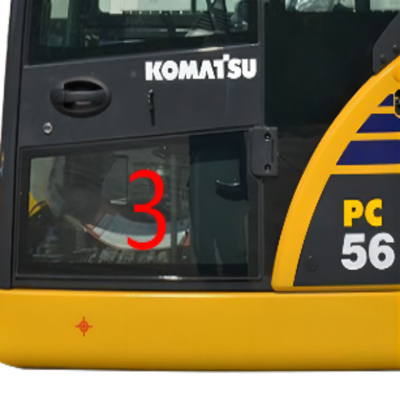 OEM KOMATSU PC6-7 PC56 Kabin Kaca Pintu Kiri Posisi Bawah Penggantian Jendela NO.3