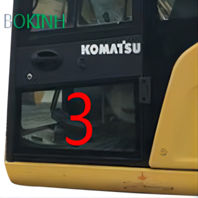 PC70-8 KOMATSU Cab Kaca OEM Pintu Kiri Posisi Bawah NO.3 Penggantian Jendela Penggali