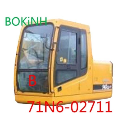 71N6-02711 HYUNDAI Kaca Depan Excavator Cab Kaca Tempered Posisi Bawah B Kaca Depan