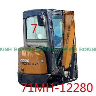 71MH-12280 HYUNDAI Excavator Window Pengganti Posisi Sisi Kanan No.7 Kaca Tempered