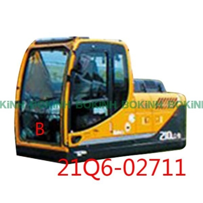 21Q6-02711 HYUNDAI Excavator Cab Jendela Kaca Tempered Posisi Depan Bawah B