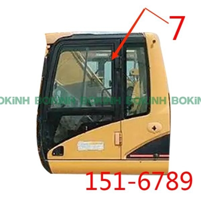 Kaca Kabin CATERPILLAR Tinggi 1340mm 151-6789 Posisi Sisi Kanan NO.7 Besar