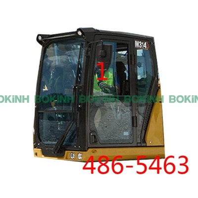 486-5463 CATERPILLAR Kaca Kabin Posisi Sisi Miring Kiri Kaca Tempered NO.1
